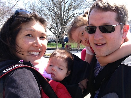 The whole family - yes, this could be anywhere, but we swear The White House is right in back :)