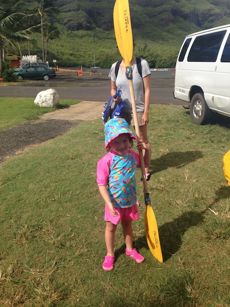 Maile got her very own paddle for the kayak