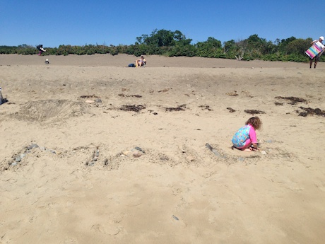 Maile Girl leaving her mark on Phillips Beach in Swampscott...