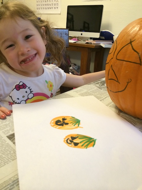 Maile Girl sketched out her design ahead of time and then copied it on to the pumpkin