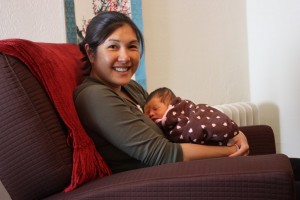 The first picture of Maile in our apartment on July 13, 2009