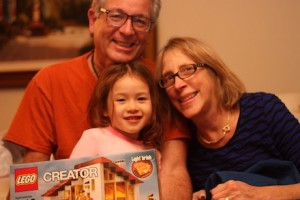 Maile loved the Lego house that Grandma and Papa gave her...