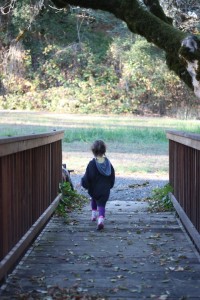 Girl on bridge