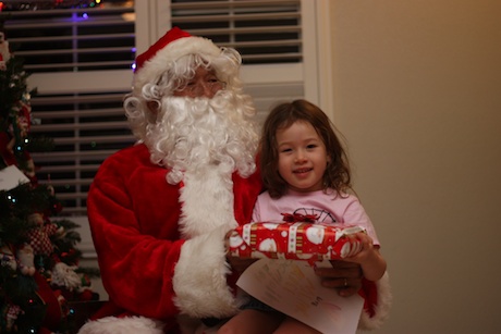 Maile Girl and Santa - not a tear or fear in site!