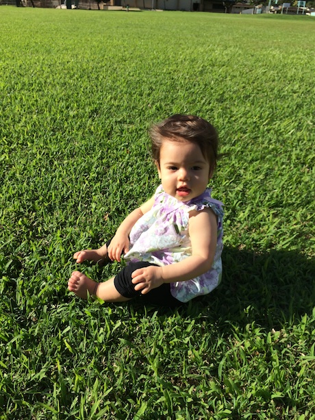 Lauren managed a smile in between mouthfuls of grass :)