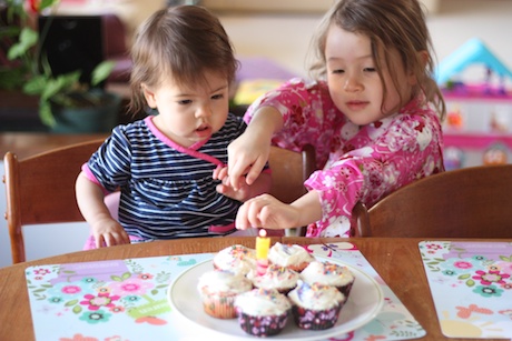 Maile Girl showing Lauren how the whole candles thing works...