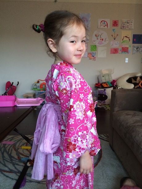 Loved showing off her kimono!