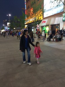 Mommy and Maile exploring Wangfujing in search of dinner...
