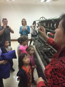 This is the machine that extracts the fine silk threads from the cocoons.