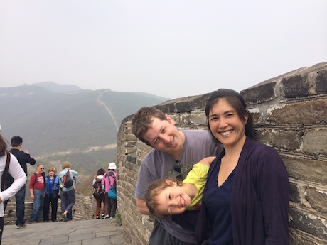 Family shot on top of the Wall