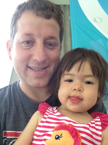 Daddy and Lauren selfie at the pool!