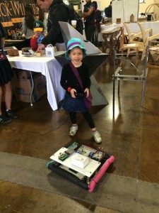 Maile jumped right in and took control of a robot some students made...