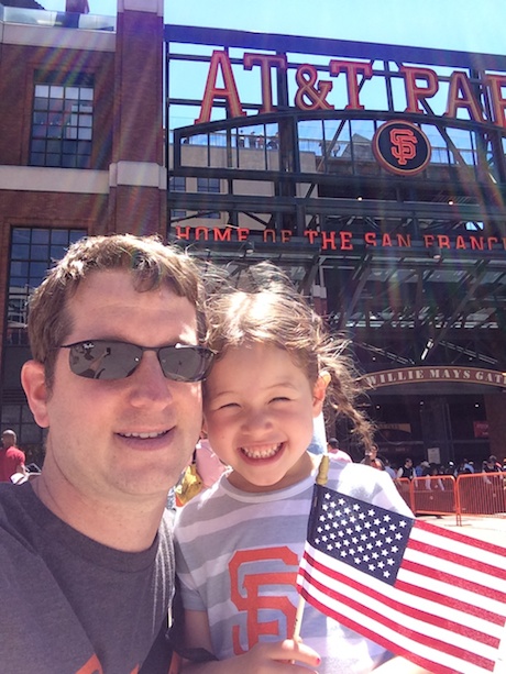 Daddy and Maile ready to rock AT&T Park!