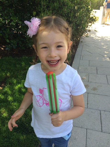 They had an ice cream truck - and I actually think this was Maile's first visit to one - for posterity, let the record show she went with the watermelon popsicle...