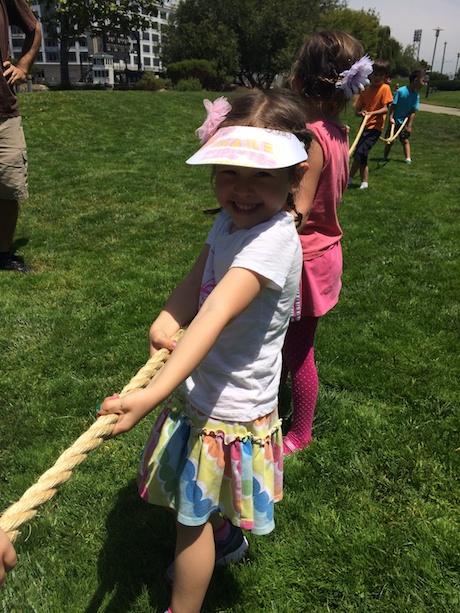 Time to get serious - Maile's first tug-o-war - great body position - she's ready to rock!