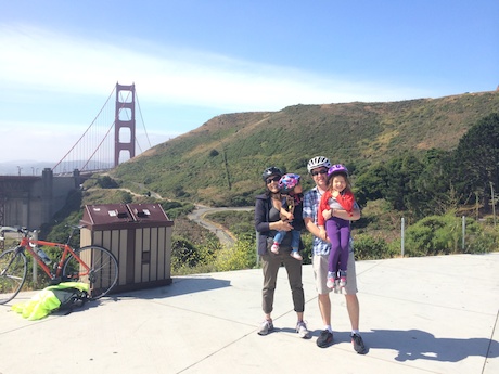 This was actually Mommy's first time riding over the Golden Gate Bridge too!