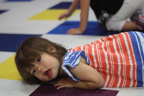 After all the bouncing Lauren was happy to be on the ground...