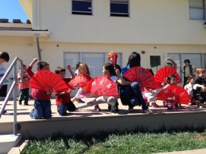 Maile and her fan dance crew...