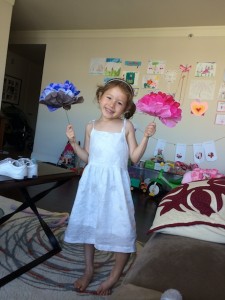 Maile and her tissue flower creations...