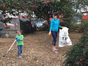 Maile Girl getting a feel for the trash picker...