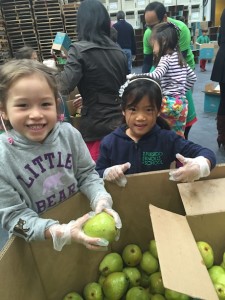 Maile and her friend, Ellie, starting to dig in.