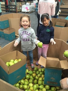 When we got close to the bottom we threw the kids in the baskets (which they loved) and they finished things off...