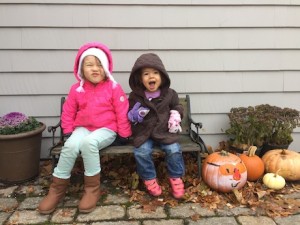 Just two California Girls bundled up and enjoying the beginnings of winter here in Boston...