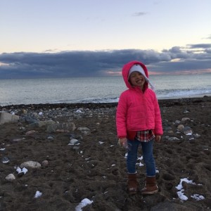 Daddy and I went to the beach to see what the ocean is like in the winter - I hope its different when we go to Hawaii next month!