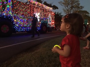 Lauren taking it all in - she LOVED watching the parade!