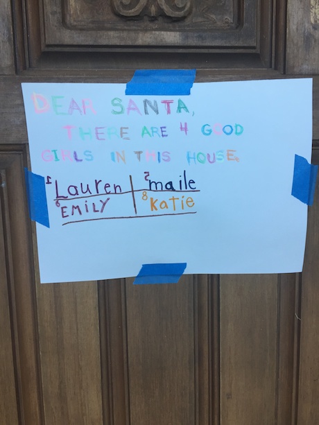 Earlier in the week, Maile made it known that there were four little girls waiting for a visit from Santa...