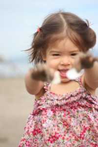 Lauren tends to take after her Daddy when it comes to a slight aversion to sand - so the fact that she was digging in and getting both hands dirty was a win!