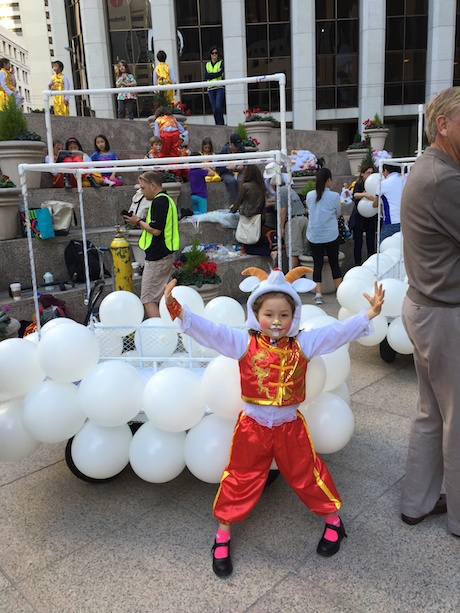 We had a lot of downtime before the parade started - Maile and her friends had a lot of fun goofing around in their costumes while the adults got the floats ready.