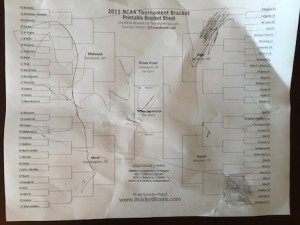 Lauren's completed bracket - a little harder to decipher ;)