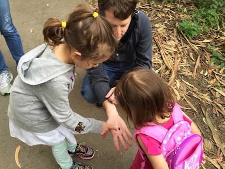 We found a bug! And we even touched it too - girls are getting braver :)