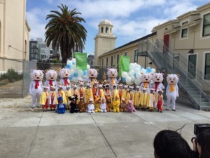 The full group - quite a set of costumes!