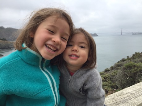 Sister love with the Golden Gate in the background...