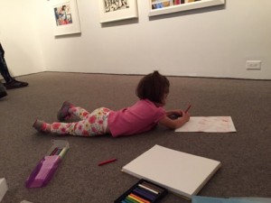 Museums that let kids lie out on the floor like this and create are awesome - kudos to Stanford for a great family day!