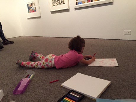 Museums that let kids lie out on the floor like this and create are awesome - kudos to Stanford for a great family day!