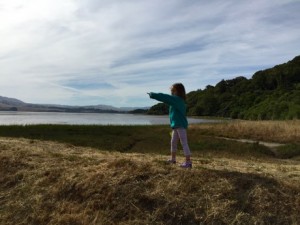 On Saturday morning we set off to find this abandoned boat that a friend had told us about. Clearly Maile thinks she has found it...