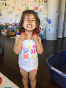 Lauren sans diaper, rocking the potty training!