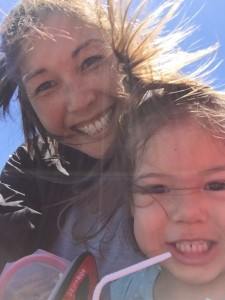 Mommy and Lauren had fun on the top of the Ferry, Maile and I stayed down below (she was too hot outside)