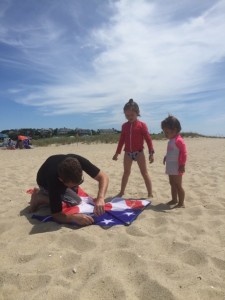 Getting things setup with my two little helpers...