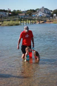 Papa Mike assisting with some serious hermit crab mining...