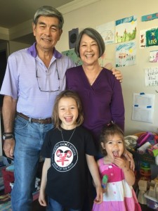 Papa, Grandma, Maile (age 6), Lauren (age 2.5)