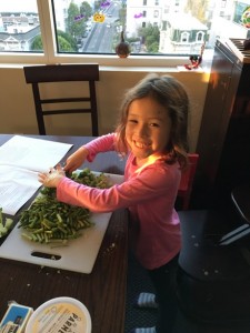 First, Maile carefully chopped all the veggies...