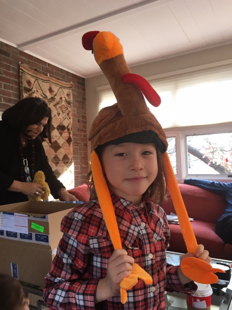 Yep, its a turkey that's a hat!