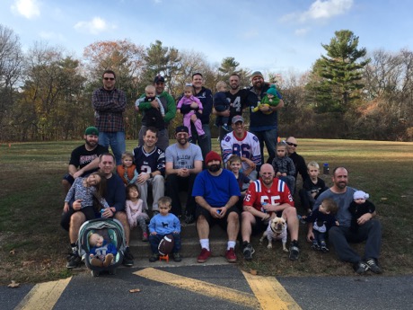 Lauren accompanied Daddy for his annual tackle football game with his childhood friends...