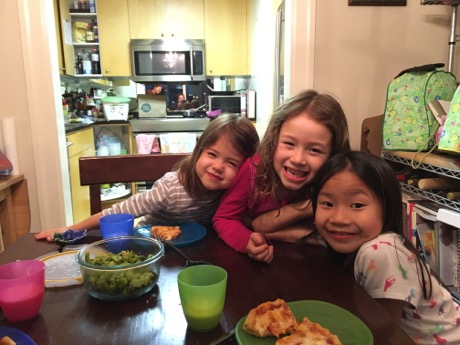 Lauren, Maile and Gemma having fun at their first sleepover!