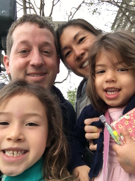 And we're off - family selfie on the way out!