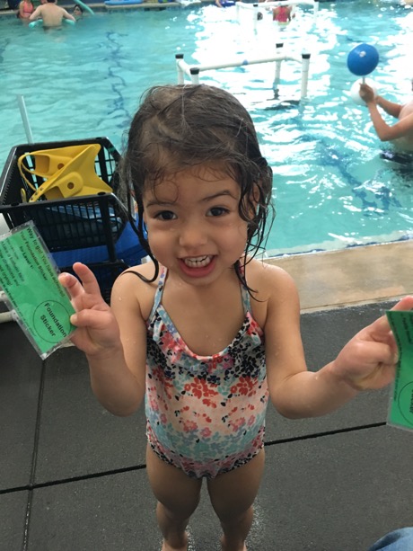 Lauren snagged two stickers at swim class on Sunday!